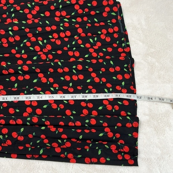 ASOS Wednesdays Girl Pleated Cherry Print Midi Skirt - Picture 9 of 9